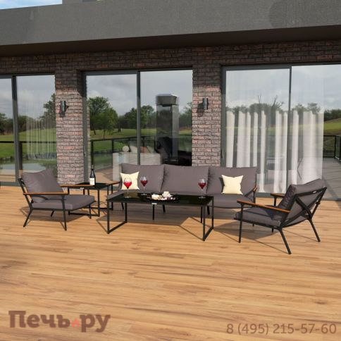 Лаунж зона Ideal Patio FESTA антрацит с трехместным диваном фото