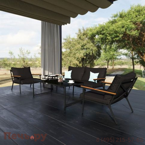 Лаунж зона Ideal Patio FESTA черная с двухместным диваном фото 2