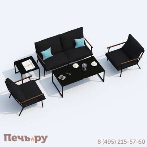 Лаунж зона Ideal Patio FESTA черная с двухместным диваном фото 5