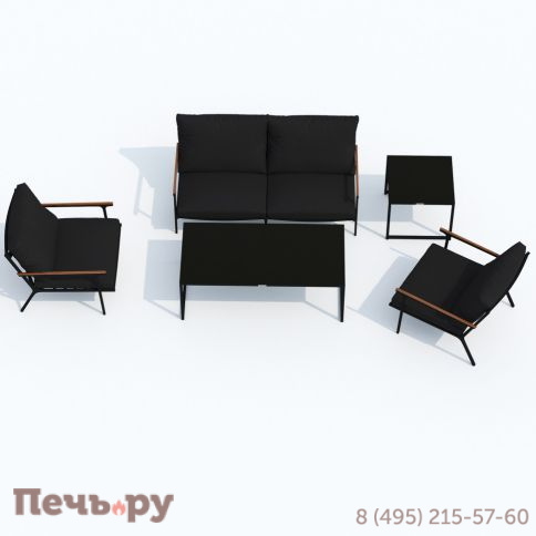 Лаунж зона Ideal Patio FESTA черная с двухместным диваном фото 7