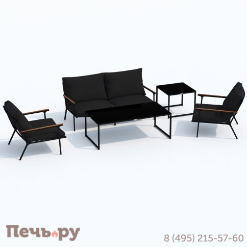 Лаунж зона Ideal Patio FESTA черная с двухместным диваном фото 8