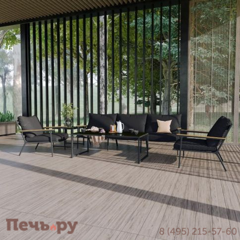 Лаунж зона Ideal Patio FESTA черная с трехместным диваном фото 2