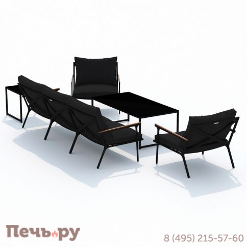 Лаунж зона Ideal Patio FESTA черная с трехместным диваном фото 8