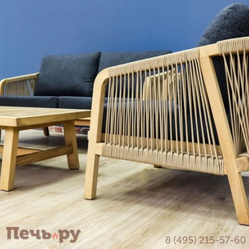 Лаунж зона Ideal Patio LEONOREN с двухместным диваном и плетеным роупом фото 7