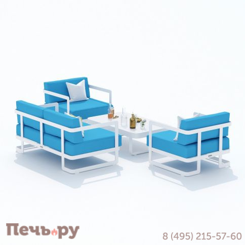 Лаунж зона Ideal Patio SILENA голубая - белый каркас фото 7