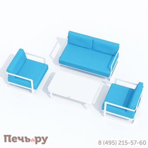 Лаунж зона Ideal Patio SILENA голубая - белый каркас фото 9
