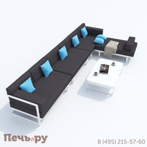 Лаунж зона угловая Ideal Patio TESORA антрацит - белый каркас фото 4