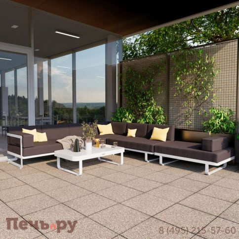 Лаунж зона угловая Ideal Patio TESORA антрацит - белый каркас фото