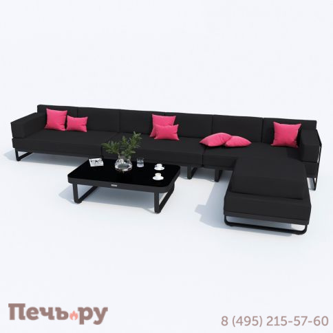 Лаунж зона угловая Ideal Patio TESORA черная - каркас карбон фото 3