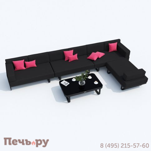 Лаунж зона угловая Ideal Patio TESORA черная - каркас карбон фото 4