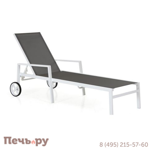 Лежак Brafritid Leone белый/серый, алюминий фото