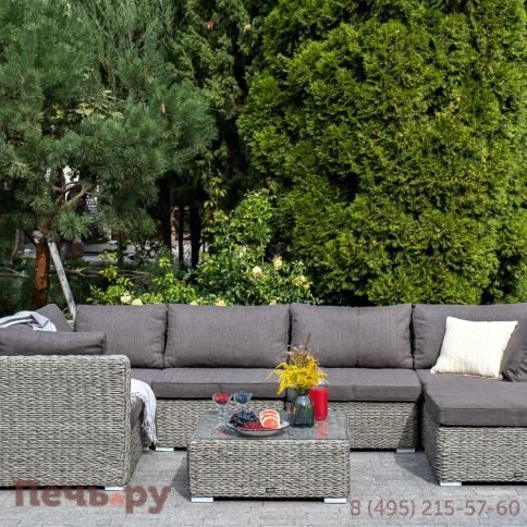 Лунго 4SiS журнальный столик плетеный (гиацинт), цвет серый фото 2