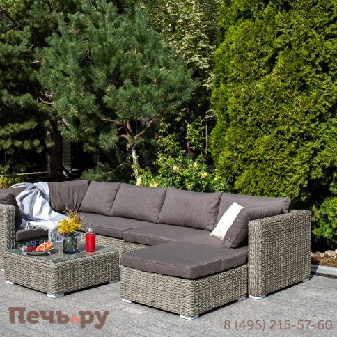 Лунго 4SiS журнальный столик плетеный (гиацинт), цвет серый фото 3