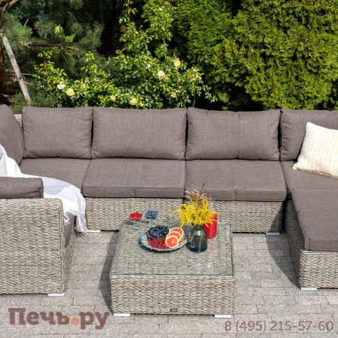 Лунго 4SiS журнальный столик плетеный (гиацинт), цвет серый фото 5