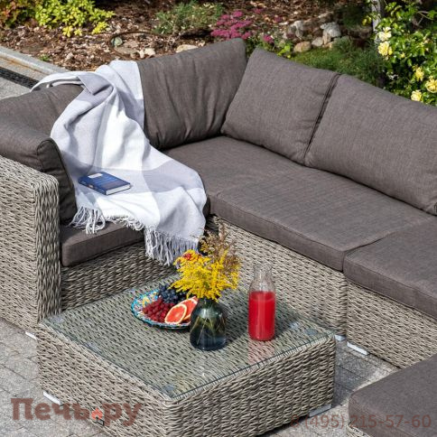 Лунго 4SiS журнальный столик плетеный (гиацинт), цвет серый фото 7