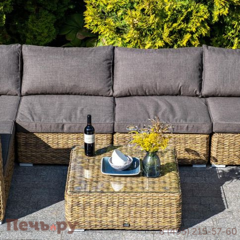 Лунго 4SiS журнальный столик плетеный (гиацинт), цвет соломенный фото 8