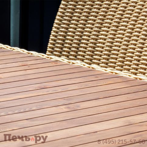 Стол прямоугольный Gardeck Mokka Bella с деревянной столешницей, соломенный фото 5