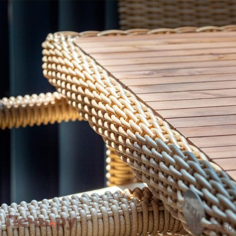 Стол прямоугольный Gardeck Mokka Bella с деревянной столешницей, соломенный фото 7