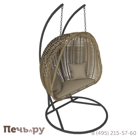 Подвесное кресло двухместное Gardeck Mokka Majorca, цвет соломенный фото