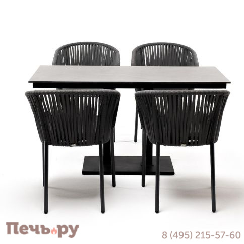 Обеденная группа 4SiS Каффе Дабл на 4 персоны, цвет серый гранит фото 11