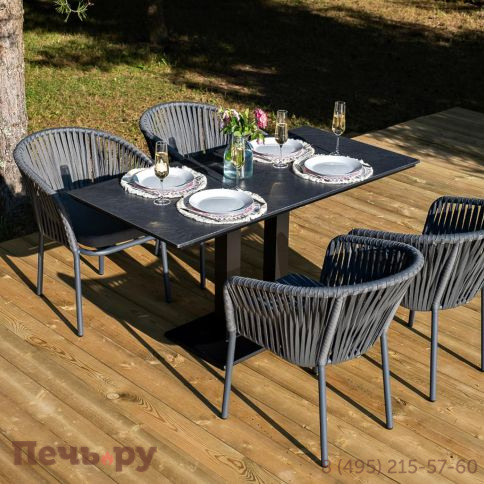 Обеденная группа 4SiS Каффе Дабл на 4 персоны, цвет серый гранит фото 2