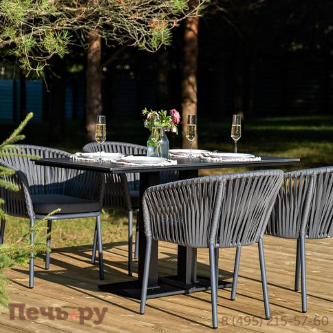 Обеденная группа 4SiS Каффе Дабл на 4 персоны, цвет серый гранит фото 3