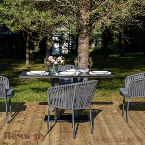 Обеденная группа 4SiS Каффе Дабл на 4 персоны, цвет серый гранит фото 4
