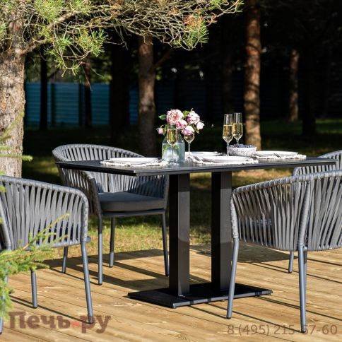 Обеденная группа 4SiS Каффе Дабл на 4 персоны, цвет серый гранит фото 5