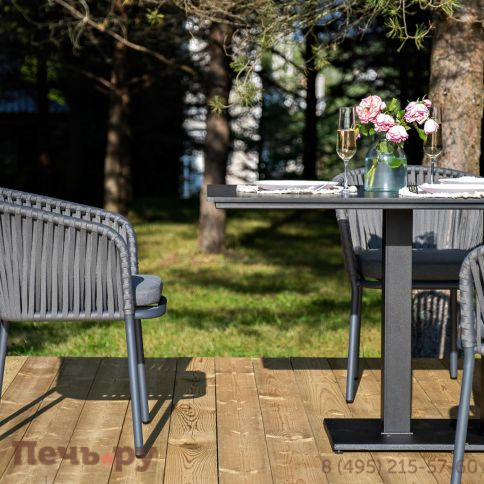 Обеденная группа 4SiS Каффе Дабл на 4 персоны, цвет серый гранит фото 7