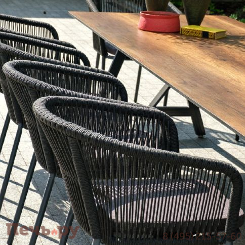 Обеденная группа 4SiS Куба на 10 персон, стол HPL дуб, круглый роуп фото 10