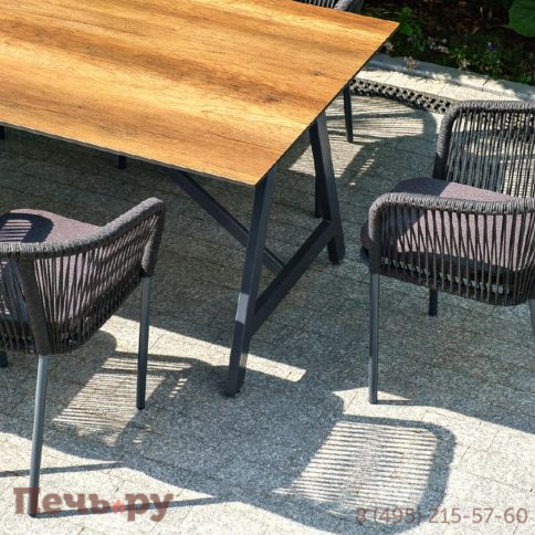 Обеденная группа 4SiS Куба на 10 персон, стол HPL дуб, круглый роуп фото 11