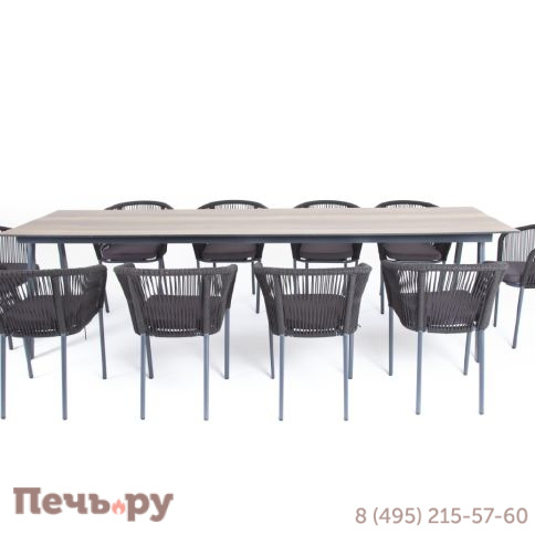 Обеденная группа 4SiS Куба на 10 персон, стол HPL дуб, круглый роуп фото 2