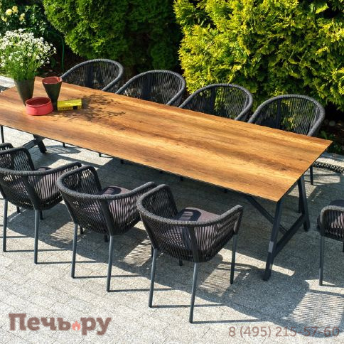 Обеденная группа 4SiS Куба на 10 персон, стол HPL дуб, круглый роуп фото 5