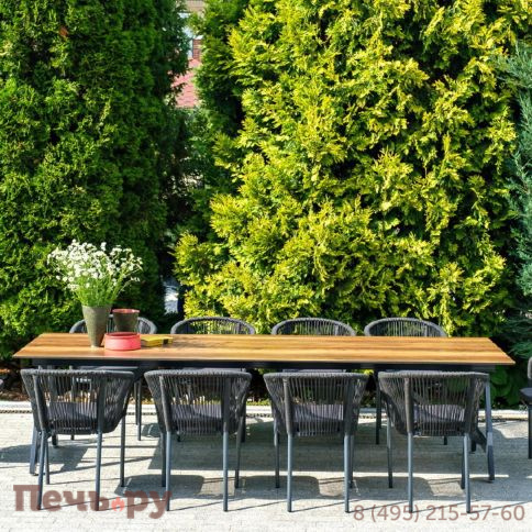 Обеденная группа 4SiS Куба на 10 персон, стол HPL дуб, круглый роуп фото 6