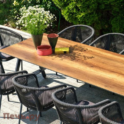 Обеденная группа 4SiS Куба на 10 персон, стол HPL дуб, круглый роуп фото 7