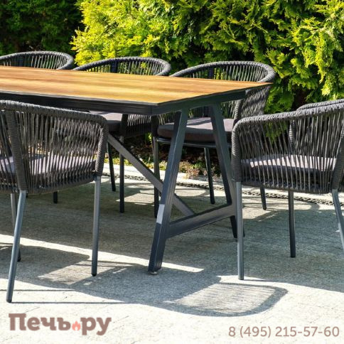 Обеденная группа 4SiS Куба на 10 персон, стол HPL дуб, круглый роуп фото 8