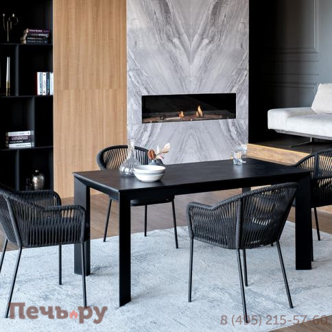 Обеденная группа 4SiS Венето на 4 персоны со стульями Лион, каркас темно-серый, роуп темно-серый фото 5