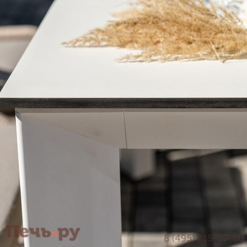 Обеденная группа 4SiS Венето на 6 персон со стульями Милан, каркас белый, роуп бежевый фото 15