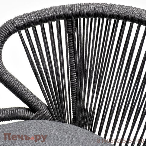 Обеденная группа 4SiS Венето на 6 персон со стульями Милан, каркас темно-серый, роуп темно-серый фото 5