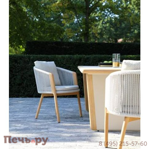 Обеденный комплект Brafritid Avesta серый,стеклокерамика/тик фото 7