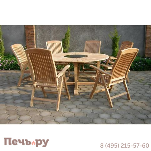 Обеденный комплект Brafritid Circus-Lerum 6R натуральный, тик фото