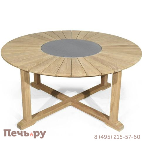 Обеденный комплект Brafritid Circus-Ontario 160 бежевый/натуральный, тик/искусственный ротанг фото 2