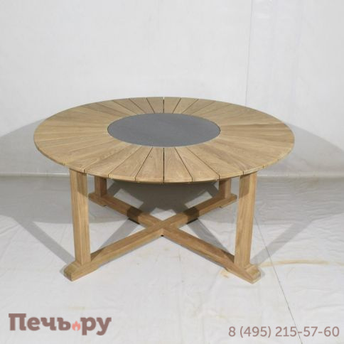 Обеденный комплект Brafritid Circus-Ontario 160 бежевый/натуральный, тик/искусственный ротанг фото 4