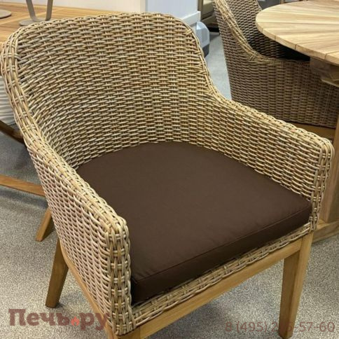 Обеденный комплект Brafritid Circus-Ontario 160 бежевый/натуральный, тик/искусственный ротанг фото 8