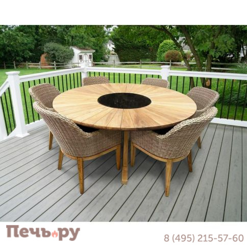 Обеденный комплект Brafritid Circus-Ontario 160 бежевый/натуральный, тик/искусственный ротанг фото