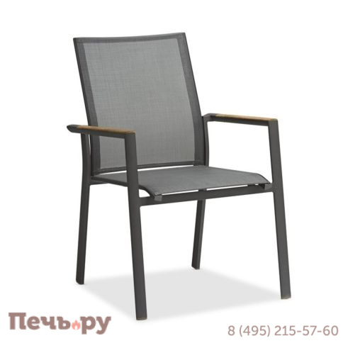 Обеденный комплект Brafritid Lyon-Andy 220A+6N2R антрацит/серый, алюминий/спеченный камень/тик фото 9