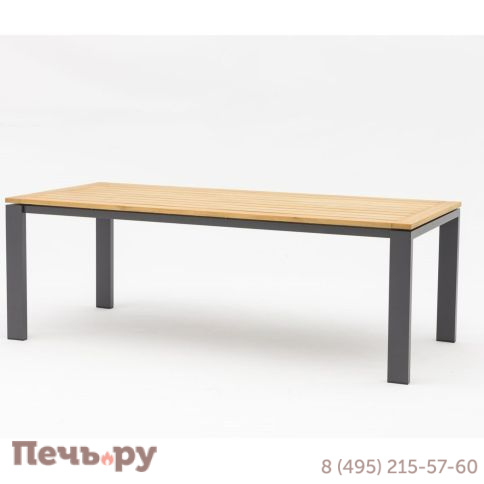 Обеденный комплект Brafritid Lyon-Andy 220A+6R антрацит/натуральный, алюминий/тик фото 3