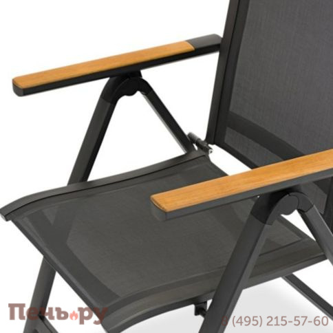 Обеденный комплект Brafritid Lyon-Andy 220A+6R антрацит/серый, алюминий/спеченный камень/тик фото 4