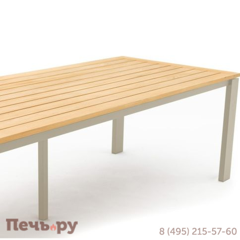 Обеденный комплект Brafritid Lyon-Andy 280B+8N бежевый/натуральный, алюминий/тик фото 5