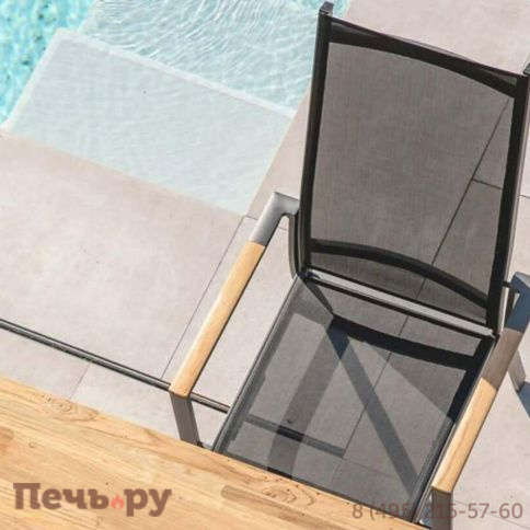 Обеденный комплект Brafritid Nora-Andy 10N антрацит/натуральный, алюминий/тик фото 8